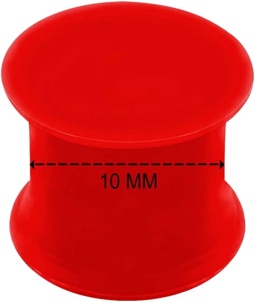 2PCS Silicone Red Double Flared Saddle Unique Stretcher Ear Gauge Plug Earring Lobe Piercing Jewelry See More Sizes