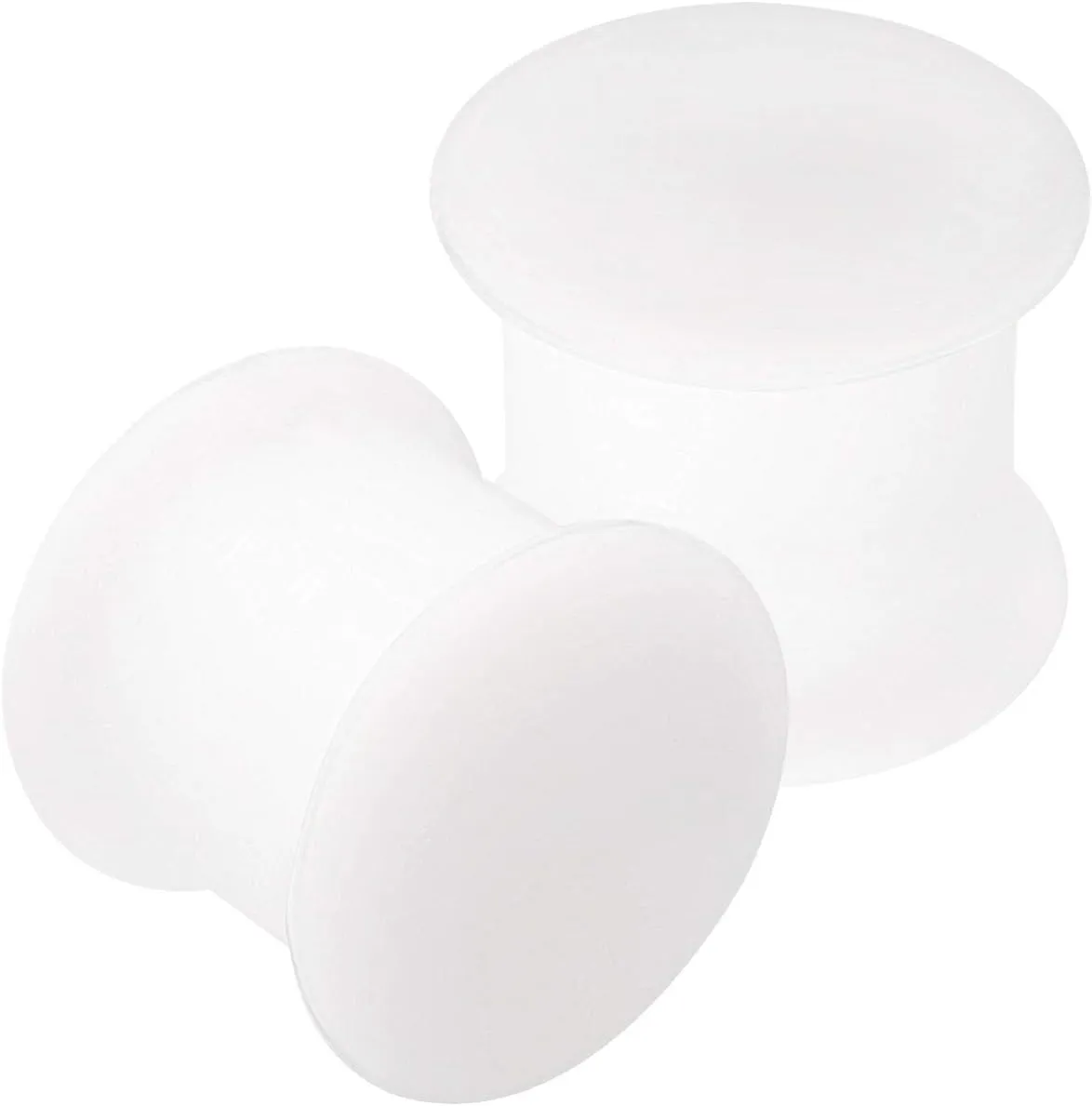 2PCS Silicone White Double Flared Saddle Unique Ear Stretcher Gauge Plug Lobe Earring Piercing Jewelry See More Sizes