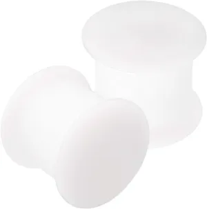 2PCS Silicone White Double Flared Saddle Unique Ear Stretcher Gauge Plug Lobe Earring Piercing Jewelry See More Sizes