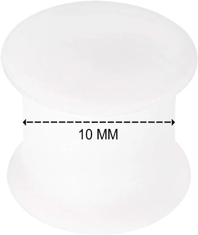 2PCS Silicone White Double Flared Saddle Unique Ear Stretcher Gauge Plug Lobe Earring Piercing Jewelry See More Sizes