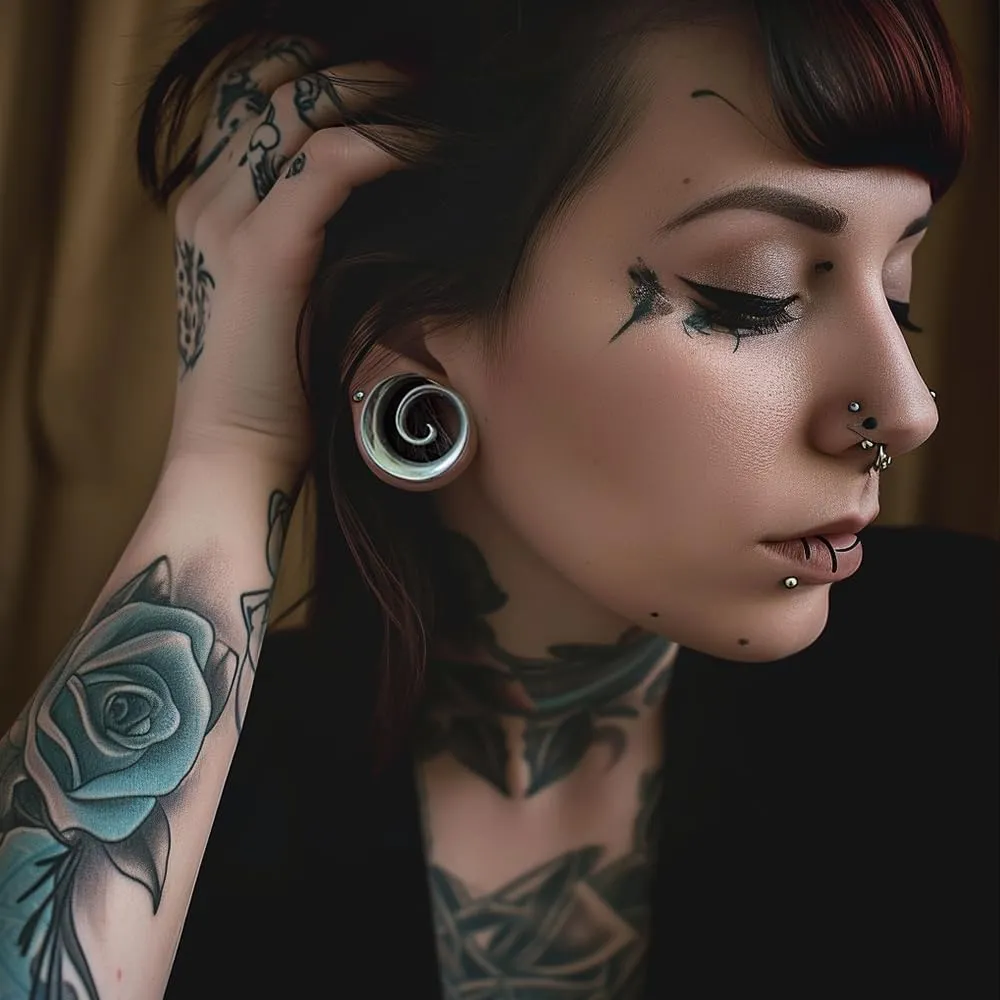 2PCS Spiral Saddle Ear Tunnels Plugs 316 Stainless Steel Ear Gauges Hypoallergenic Earrings Expander Stretcher Piercing Body Jewelry