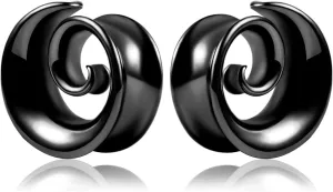 2PCS Spiral Saddle Ear Tunnels Plugs 316 Stainless Steel Ear Gauges Hypoallergenic Earrings Expander Stretcher Piercing Body Jewelry