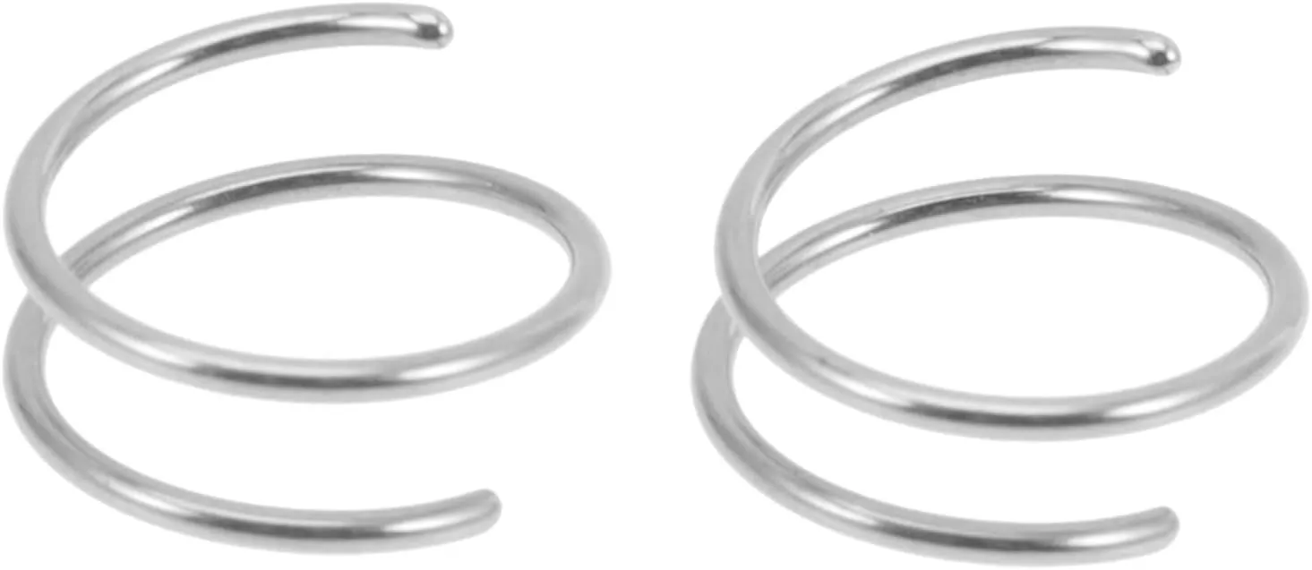 2Pcs Stainless Steel Spiral Nose Rings for Women Comfortable Nose Hoops Jewelry Resistant present for Friends Lovers