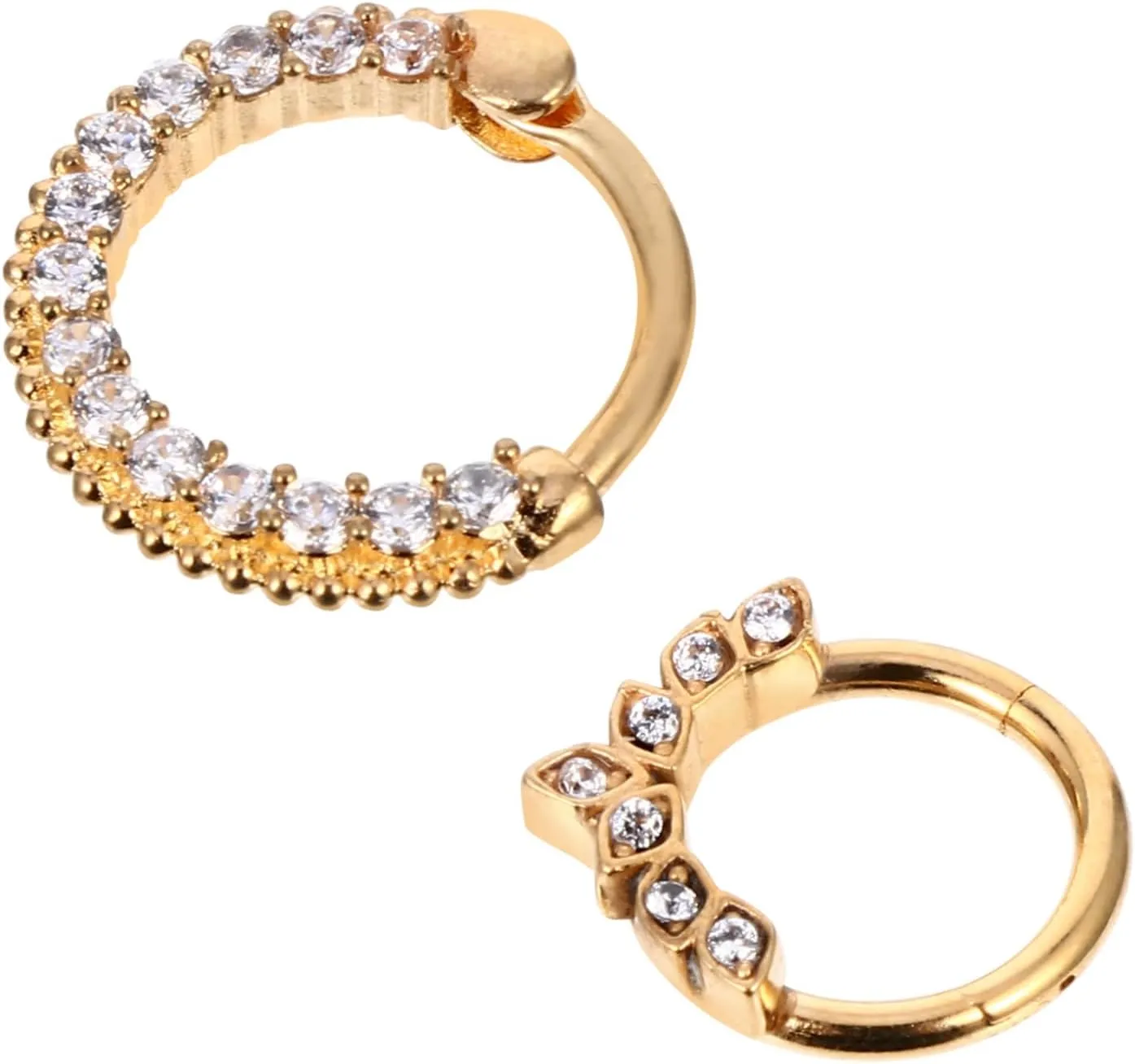 2pcs Thin Nose Rings Gold Nose Studs Fashion Stainless Steel for Women Piercing Jewelry
