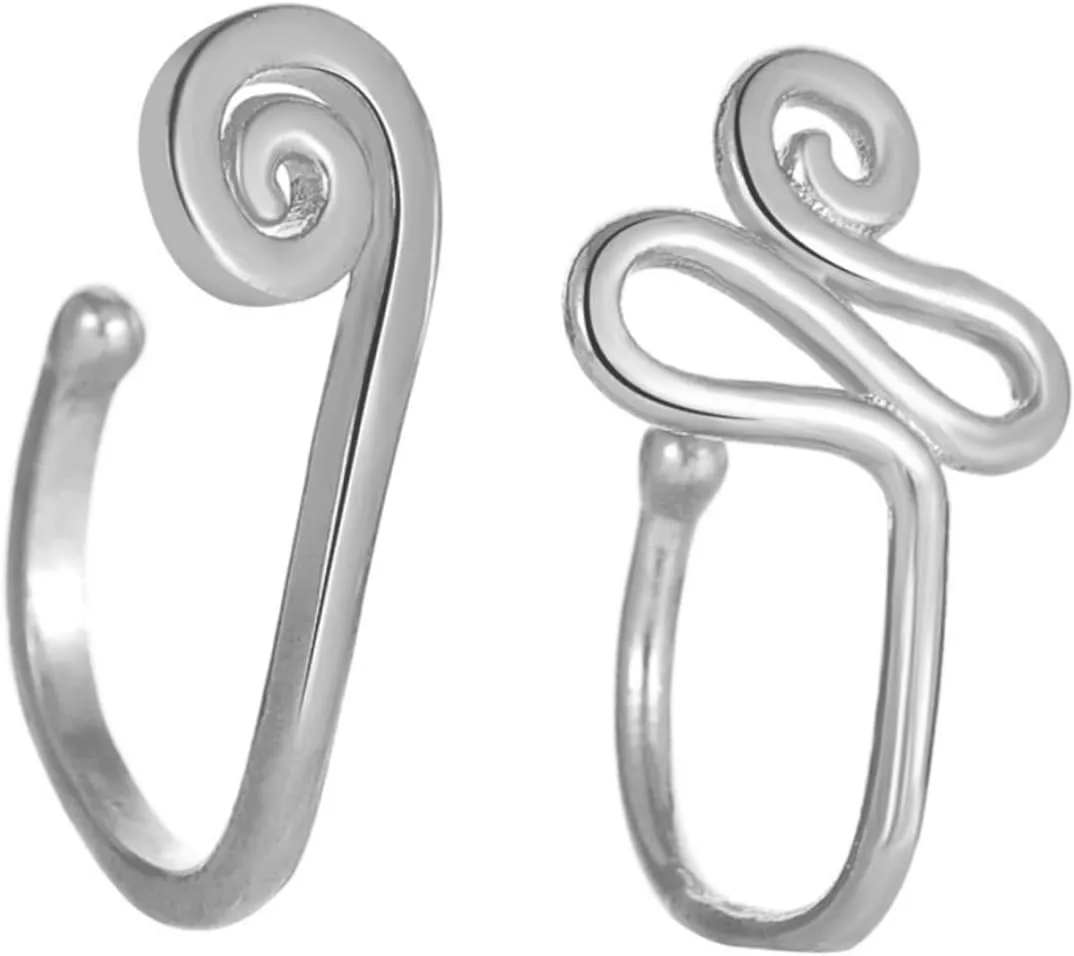 2Pcs Unique U Shape Nose Rings Snail Snake Design Hoops for Women Creative Fashion Jewelry for Parties Birthdays and More