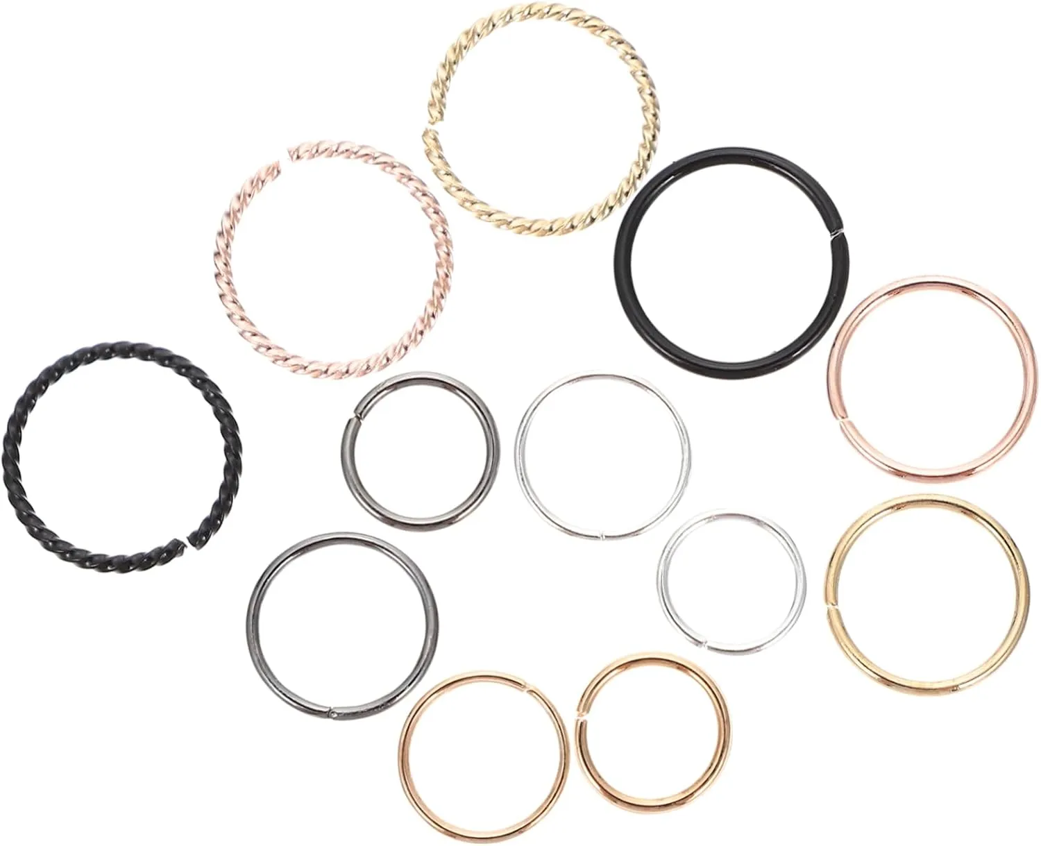 2sets Delicate Nose of Practical Gauge Nose Hoops Safety for Non-pierced for Daily Wear Fashion Accessories