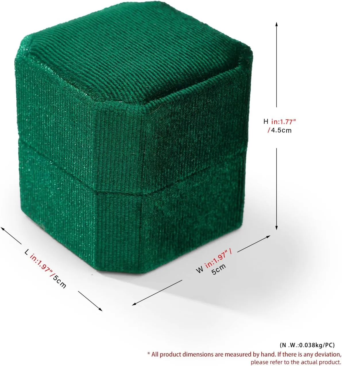 3 Slots Ring Box Velvet Ring Gift Box Wedding Day For Proposal, Engagement, Wedding,Mother's Day, Valentine's Day (Green)