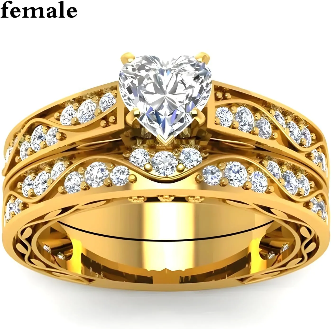 3Pcs Moissanite Wedding Rings Sets for Couples, s925 10K 14K 18K Gold Wedding Rings Sets for Him and Her, Customized Matching Engagement Bands Set for Men and Women Free Engraving