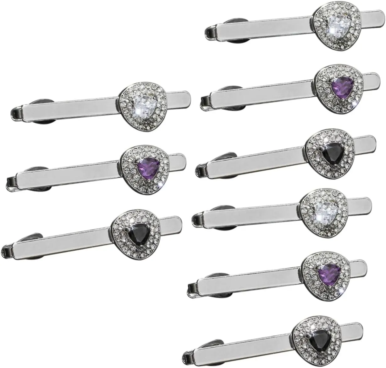3sets Men's Silver Tie Clip Fashion Tie Clip for Men Accessories 3pcs*3
