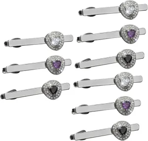 3sets Men's Silver Tie Clip Fashion Tie Clip for Men Accessories 3pcs*3