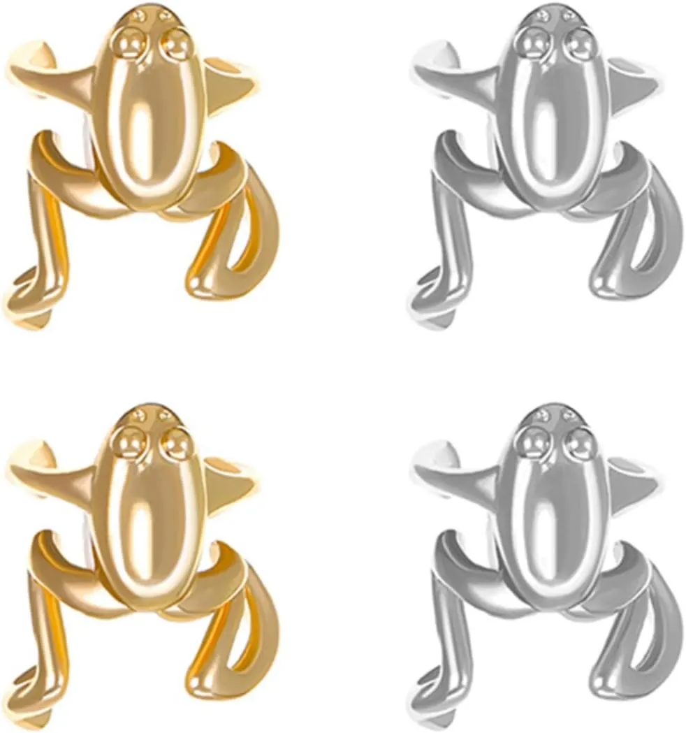 4 PCS Frog Earrings for Women Vintage Frogs Shaped Ear Cuff Earrings Cute Animal Earrings Cool Stuff Animal Post Studs Earrings Unique Trendy Stuff Frog Jewelry Gifts