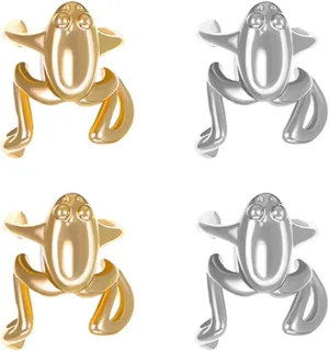 4 PCS Frog Earrings for Women Vintage Frogs Shaped Ear Cuff Earrings Cute Animal Earrings Cool Stuff Animal Post Studs Earrings Unique Trendy Stuff Frog Jewelry Gifts