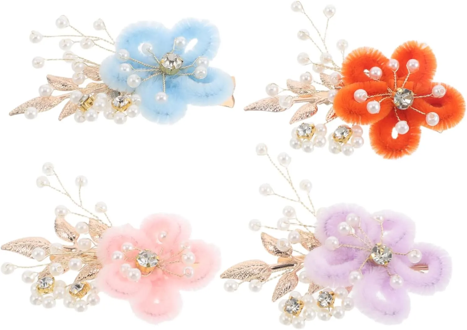 4pcs Elegant Bridal Accessories with Fake Pearls Leaf Design Lightweight Hair Jewelry for Women for Special Occasions Daily Wear