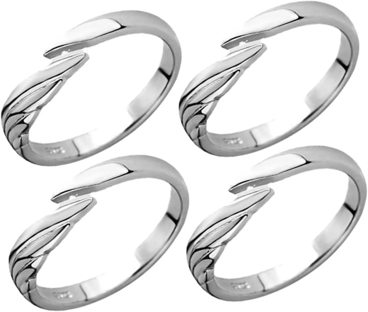 4pcs Gold Rings for Women Matching Couples Ring Set Promise Jewelry Present