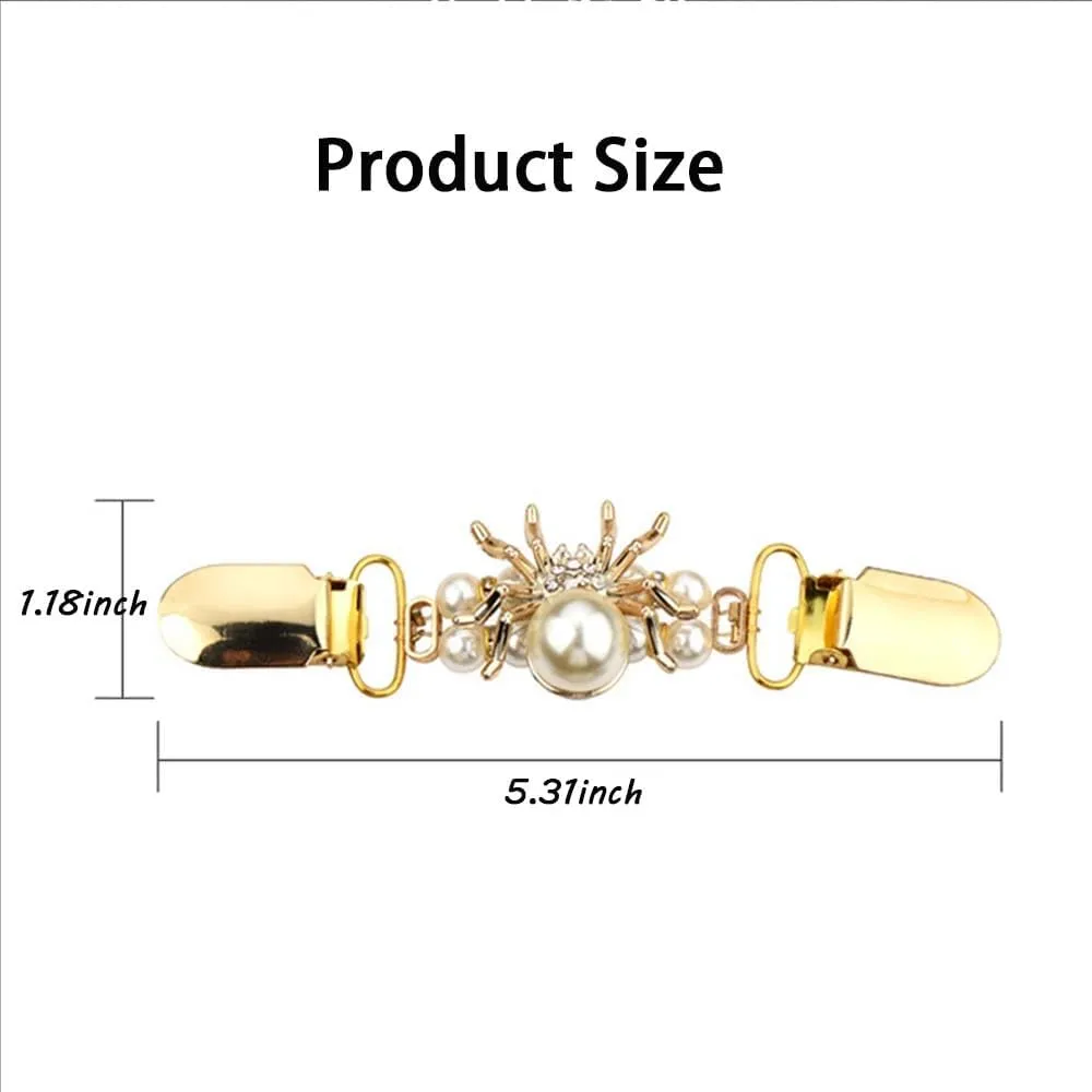 4PCS Sweater Dress Cinch Clip&Hat Clip,Shirt Ties Clips for Women,Mitten Clips,Clothes Clips,Waist Cincher Clip,Scarf Clip,Shawl Clips for Women Girls Clothing Decoration