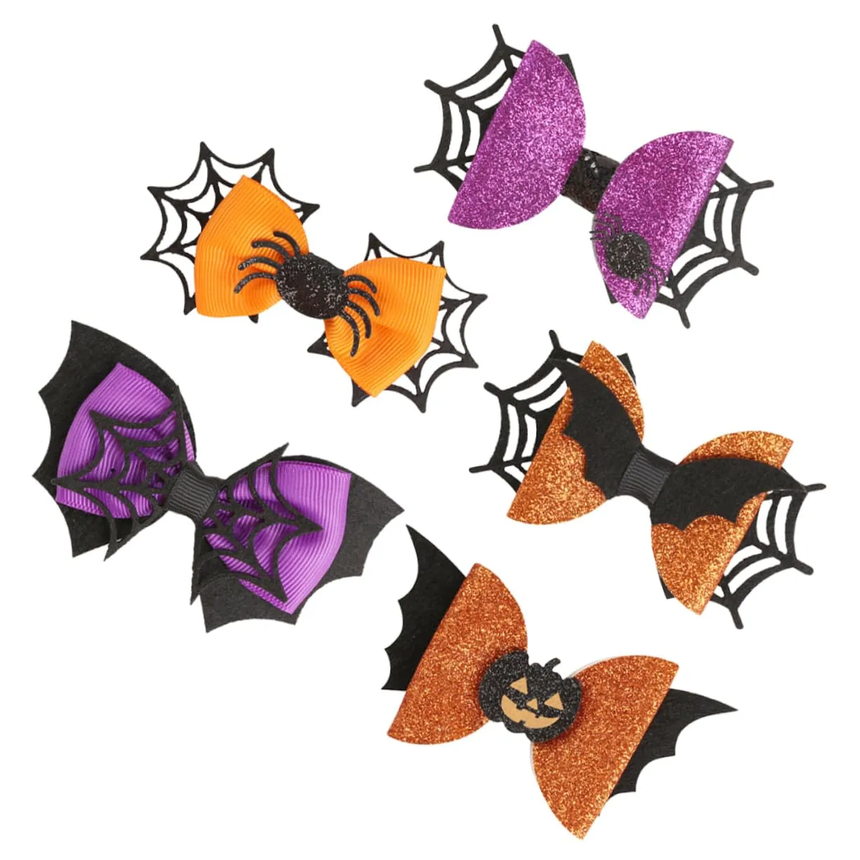 5pcs Halloween Hair Bows for Boy Girl Girls Cute Bow Clips Festive Accessories for Boy Girl Creative Design Lightweight and Comfortable for Halloween Costumes