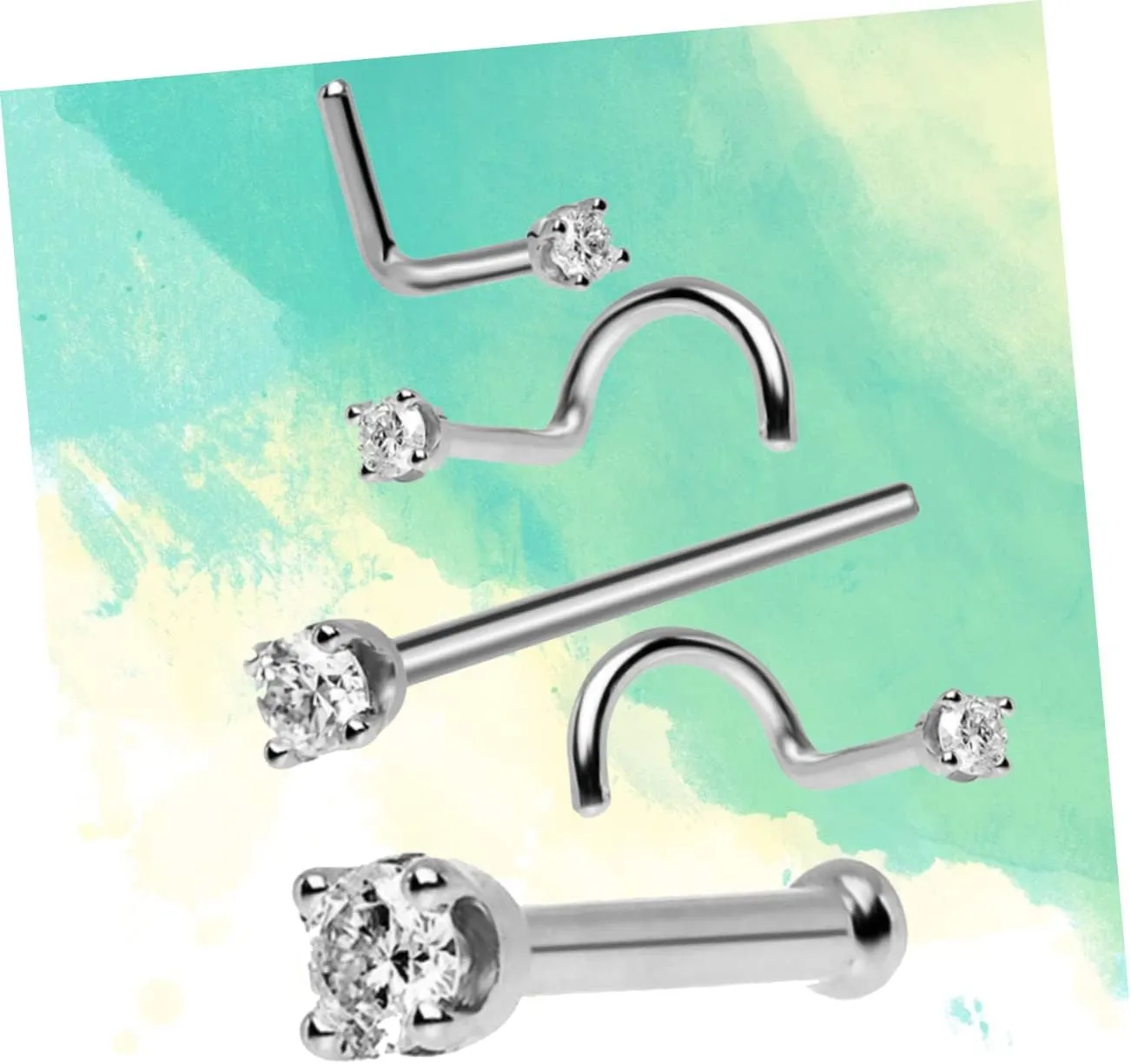 5pcs Nose Jewelry Nose Rings Piercing Nose Studs Accessories Puncture Golden Piercing Rings