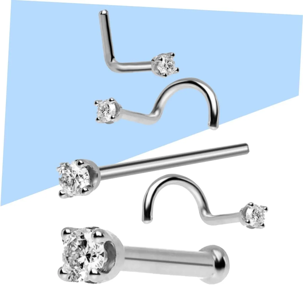 5pcs Nose Jewelry Nose Rings Piercing Nose Studs Accessories Puncture Golden Piercing Rings