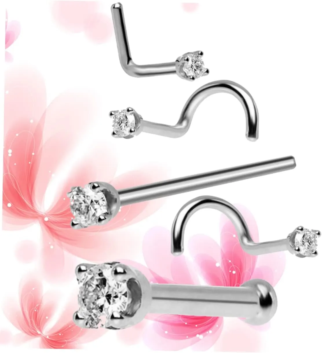 5pcs Nose Jewelry Nose Rings Piercing Nose Studs Accessories Puncture Golden Piercing Rings