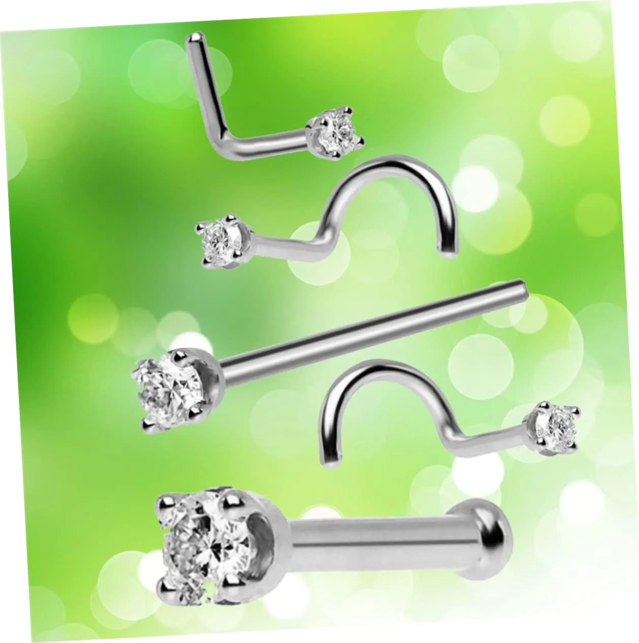 5pcs Nose Jewelry Nose Rings Piercing Nose Studs Accessories Puncture Golden Piercing Rings