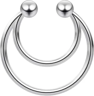 8mm Fake Septum Piercing Natural Vintage Tribal Jewelry Look Nose Hoop Ring Earrings Nostril Solid Brass