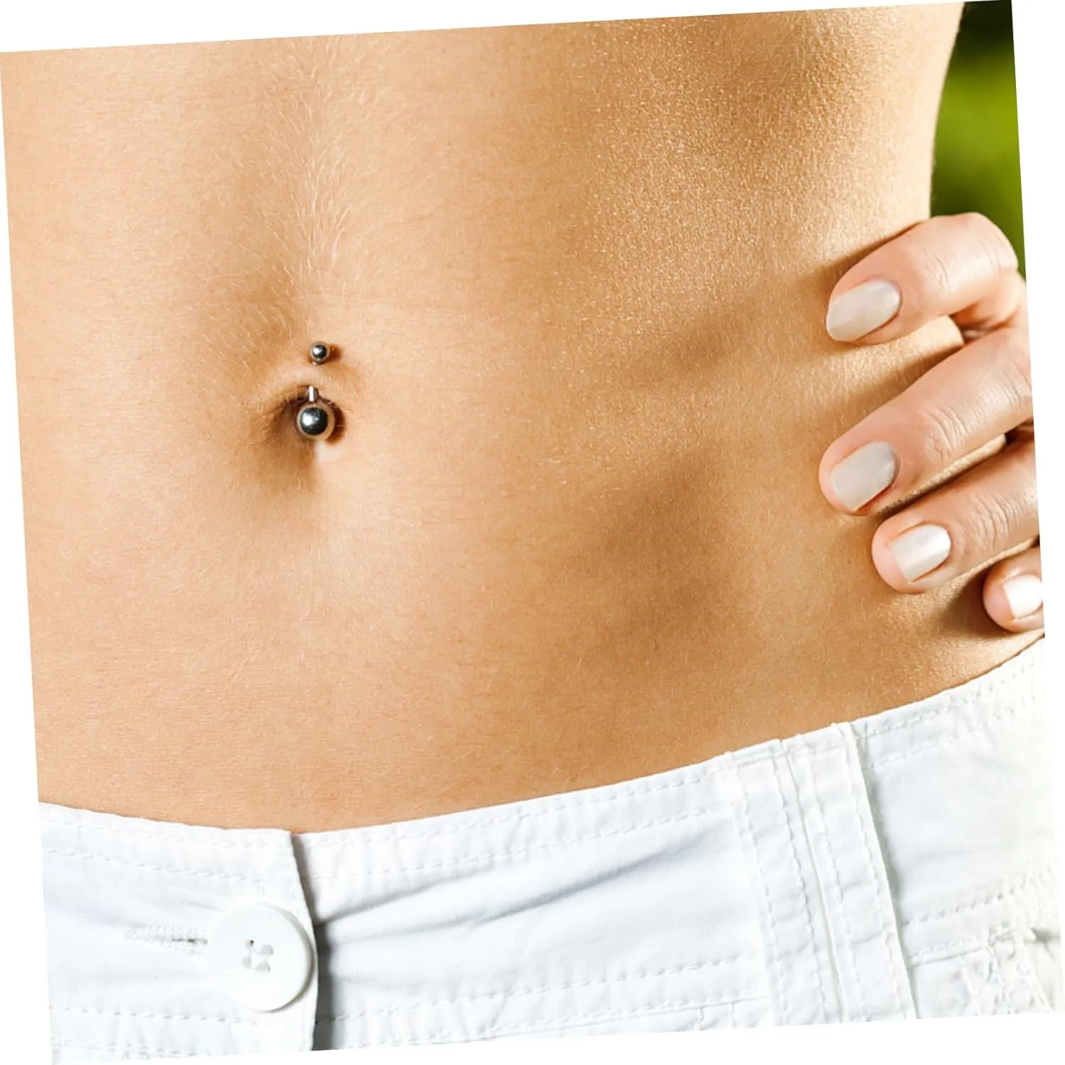 9 Pcs Navel Nail Set Metal Belly Bars Belly Decoration Acrylic Jewelry Belly Button Ring Belly Piercing