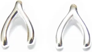 925 Solid Sterling Silver Small Wishbone Stud Earrings - Unique Hypoallergenic Tiny Jewelry - Unisex