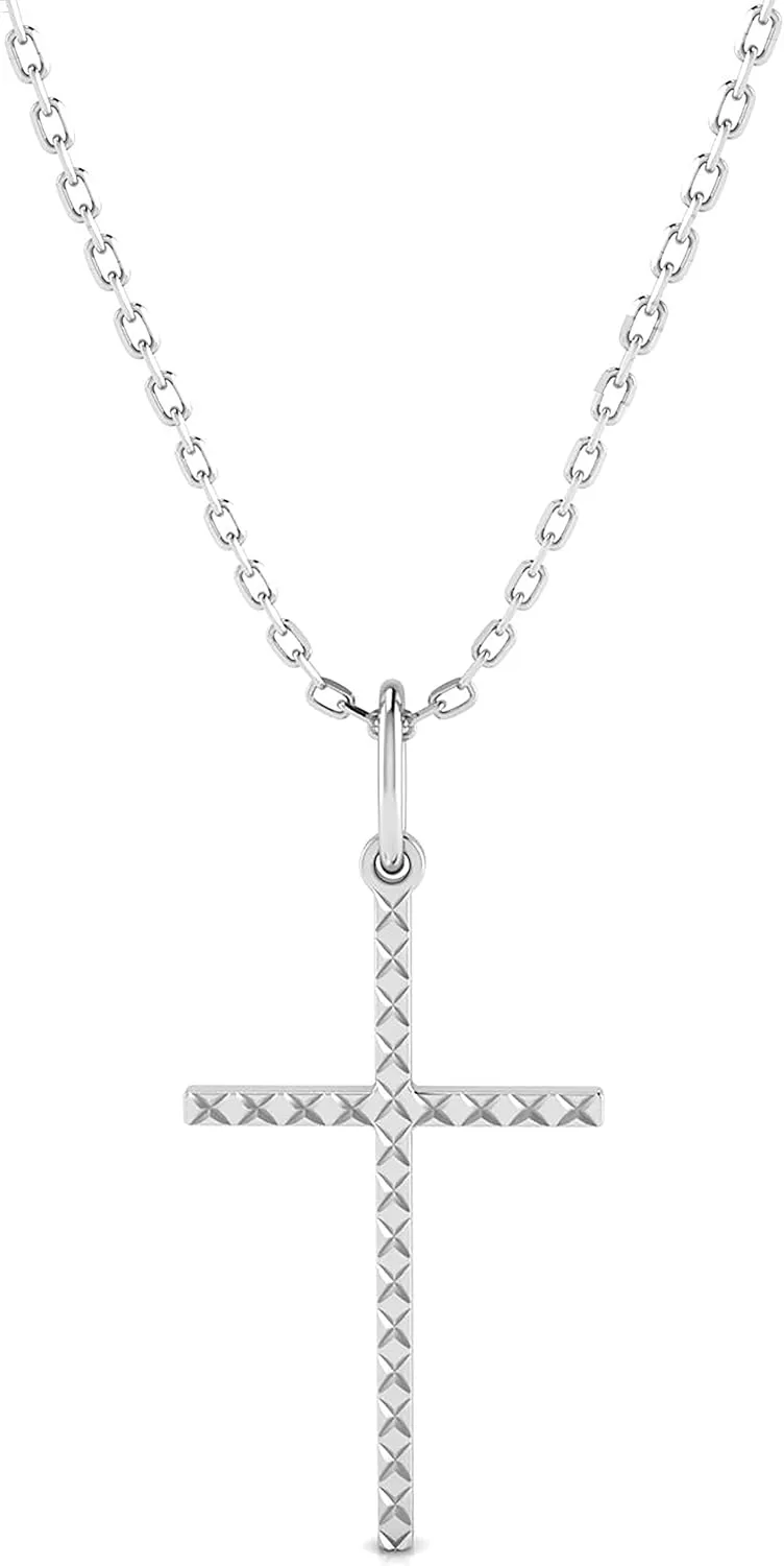 925 Sterling Silver Cross Necklace for Men & Women Silver Cross Pendant Necklace Chain Elegant Religious Jewelry for Men and Women.
