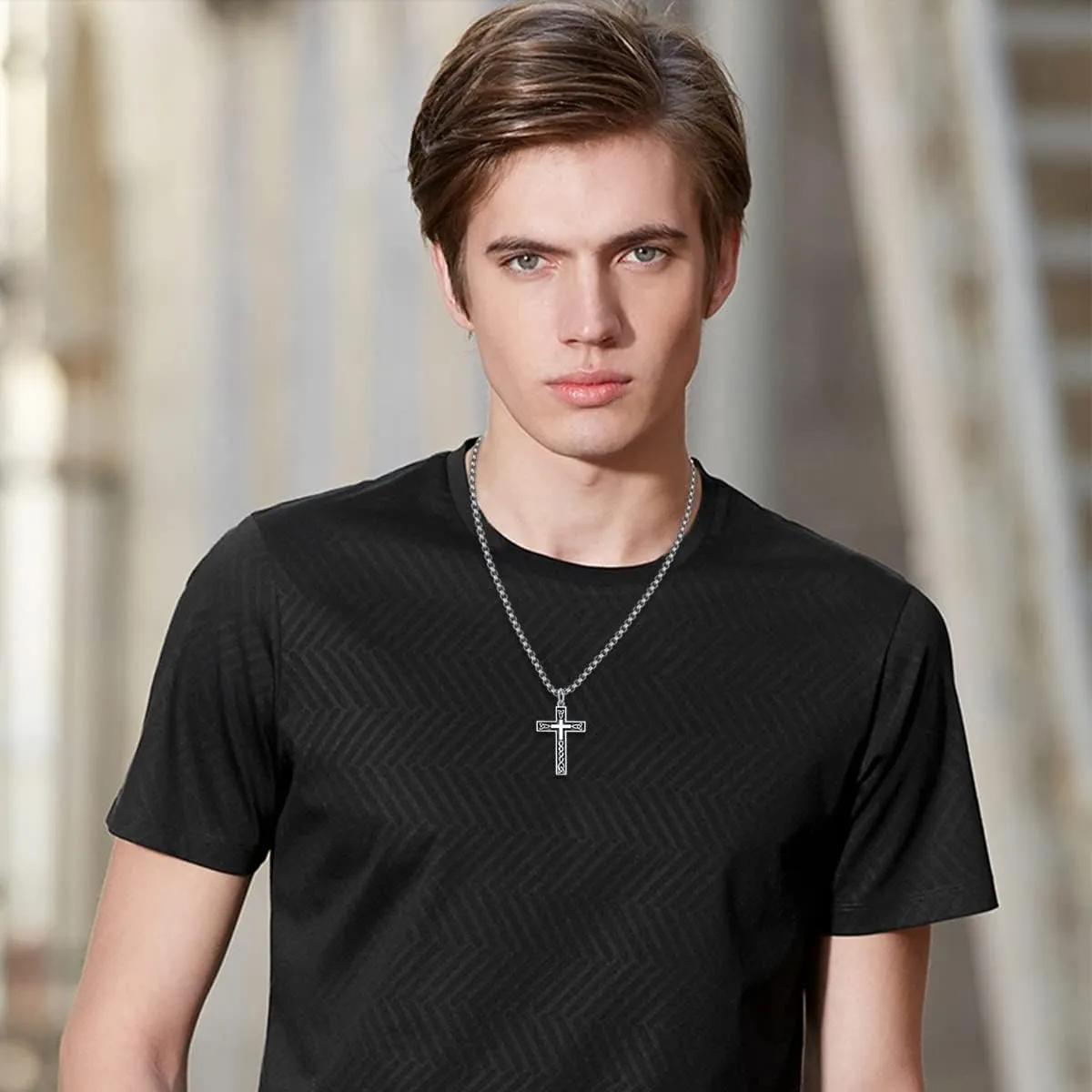 925 Sterling Silver Cross Necklace For Men Women Polished Delicate Crucifix Cross Pendant Jewelry Gifts for Birthday Christmas Valentine, 20/22/24 Inches