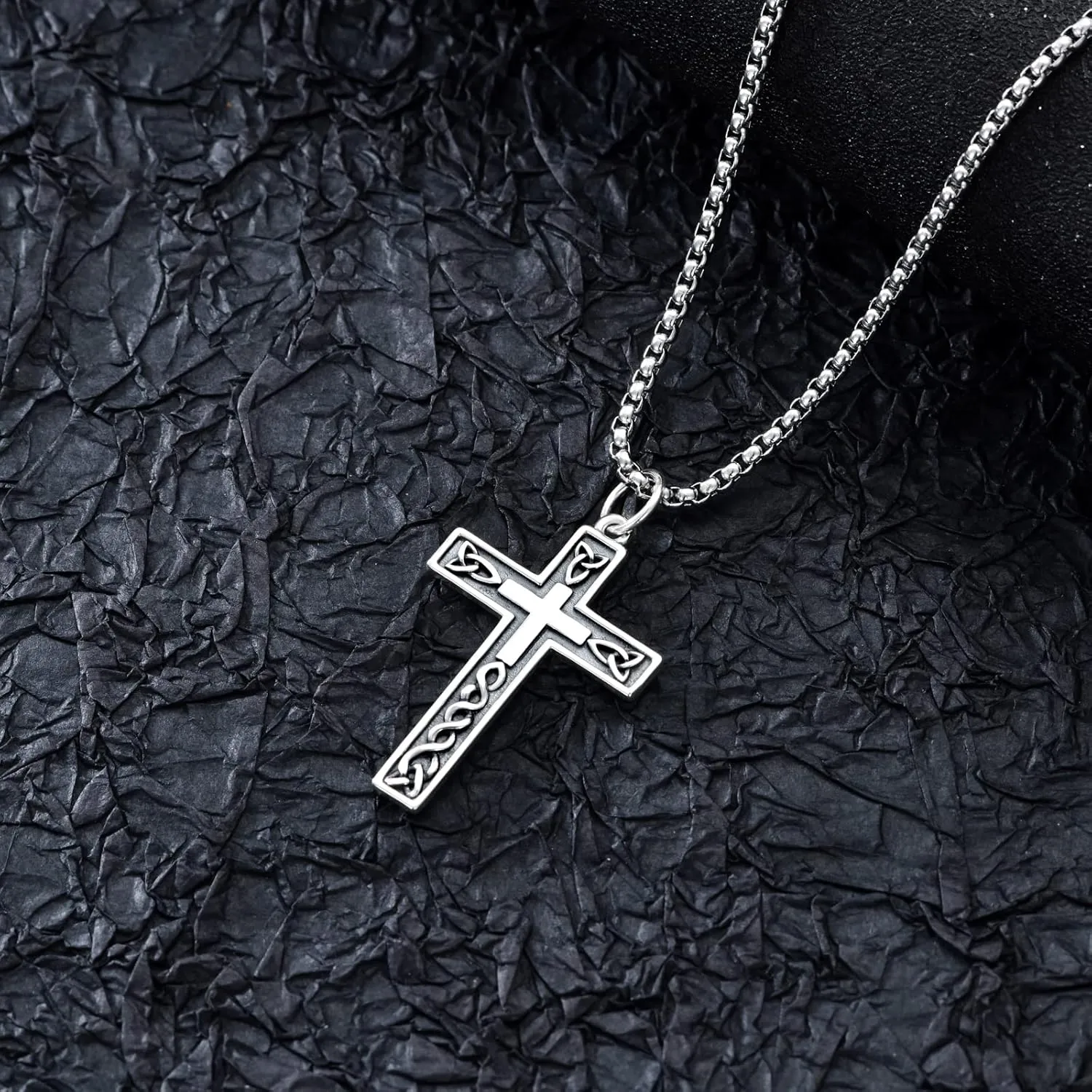 925 Sterling Silver Cross Necklace For Men Women Polished Delicate Crucifix Cross Pendant Jewelry Gifts for Birthday Christmas Valentine, 20/22/24 Inches