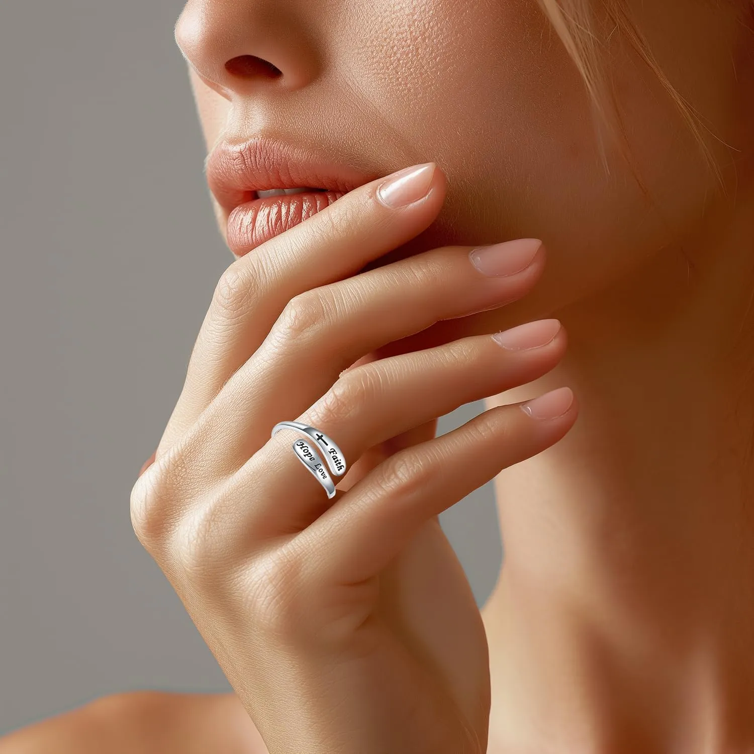 925 Sterling Silver Inspirational Adjustable Rings - Personality Encouragement Jewelry Gift For Women