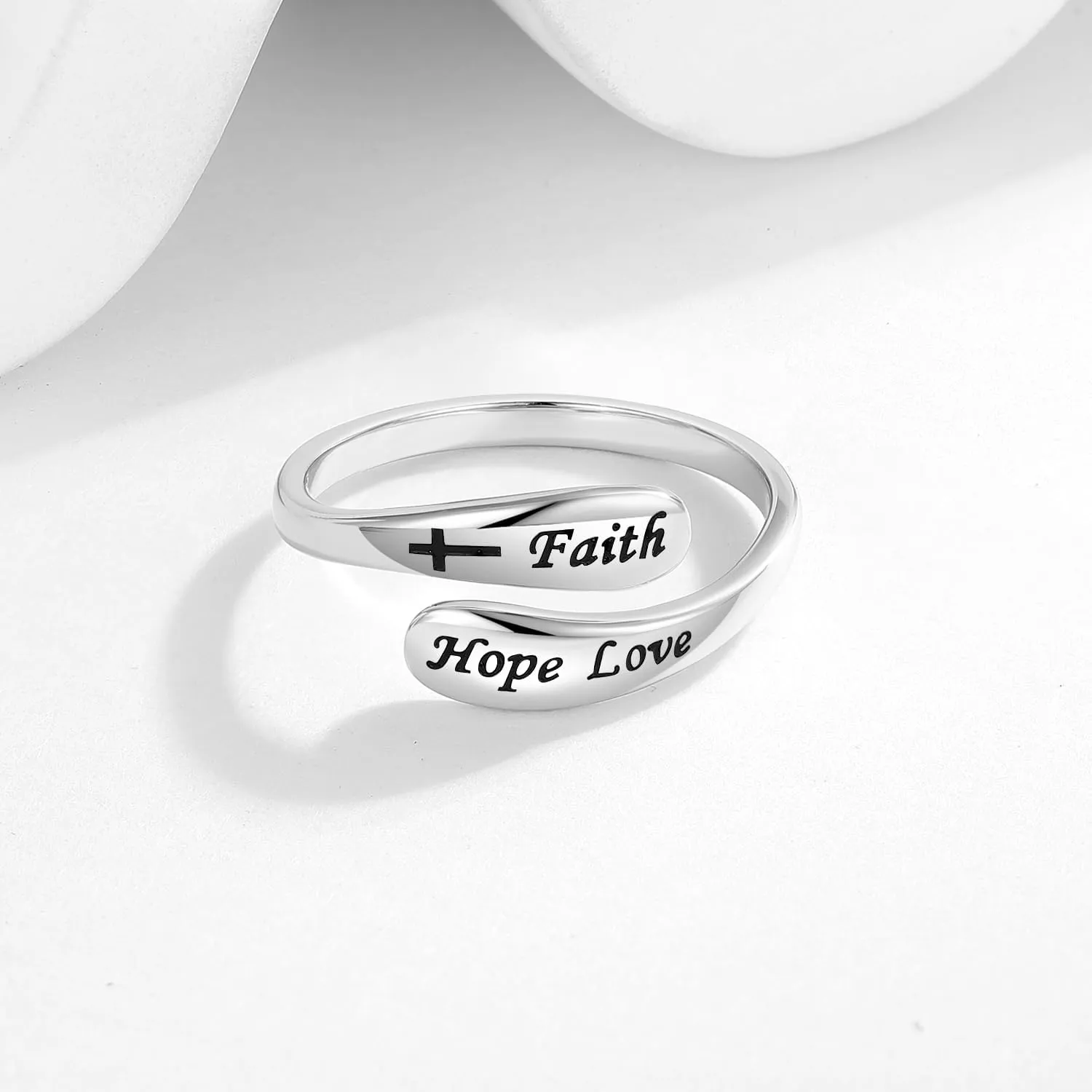 925 Sterling Silver Inspirational Adjustable Rings - Personality Encouragement Jewelry Gift For Women