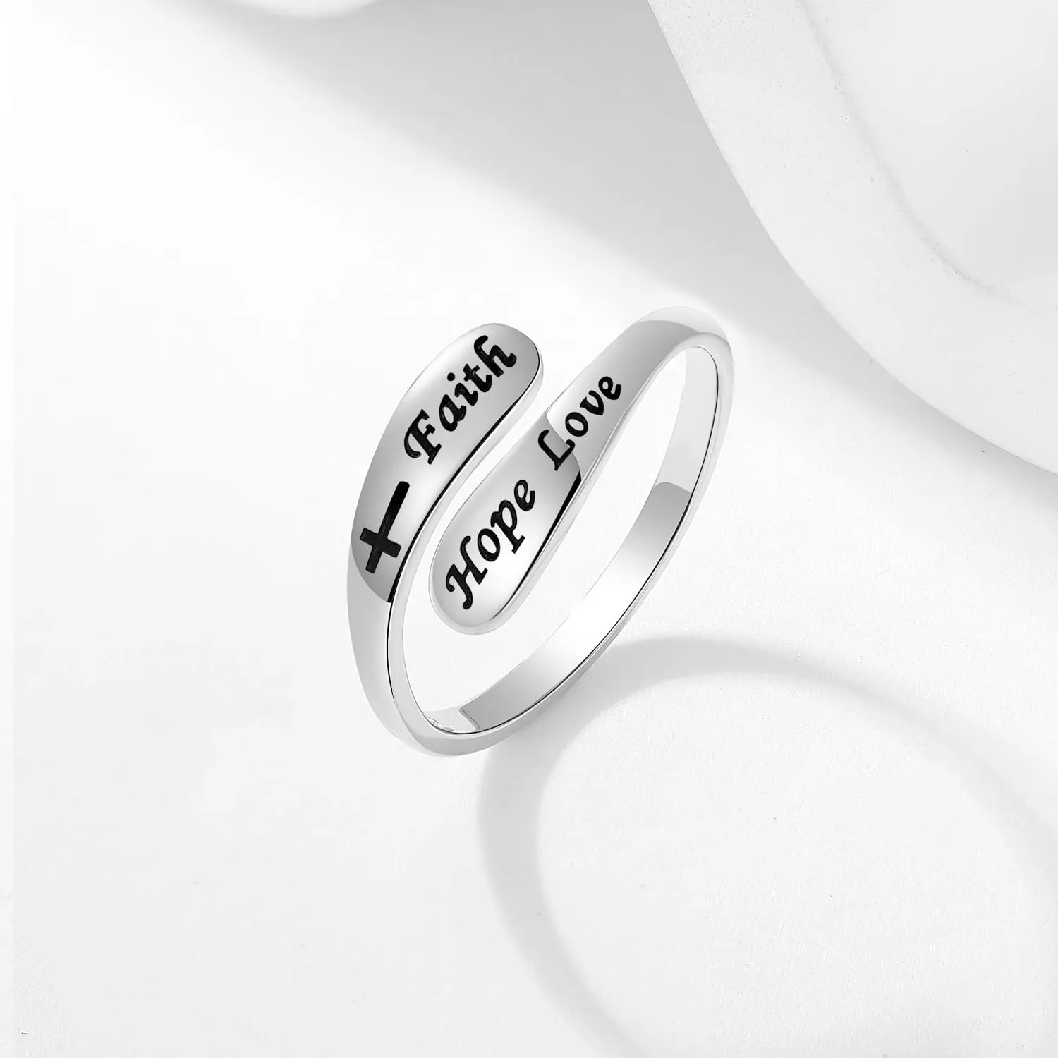 925 Sterling Silver Inspirational Adjustable Rings - Personality Encouragement Jewelry Gift For Women