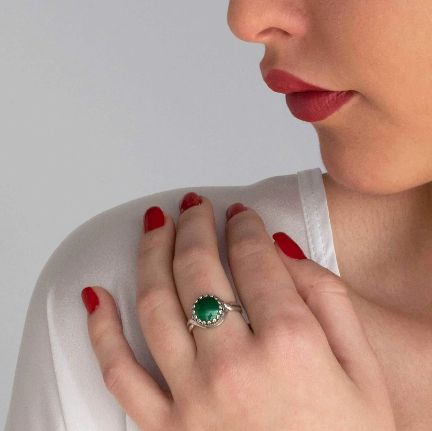 925 Sterling Silver Malachite Rings for Women - Anniversary Rings for Women - Sterling Silver Rings for Women - Dainty Sterling Silver Rings - Sterling Silver Malachite Ring - Anniversary Bands