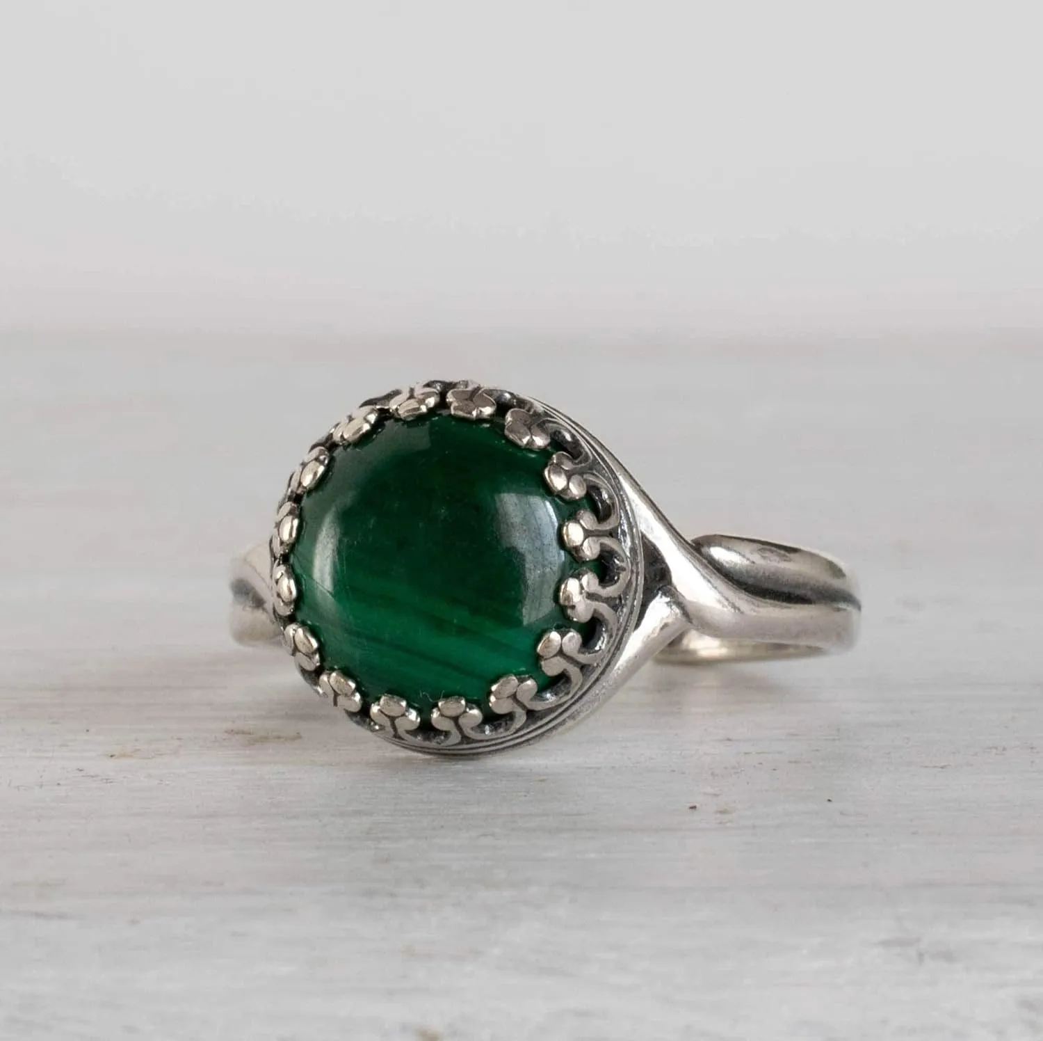 925 Sterling Silver Malachite Rings for Women - Anniversary Rings for Women - Sterling Silver Rings for Women - Dainty Sterling Silver Rings - Sterling Silver Malachite Ring - Anniversary Bands