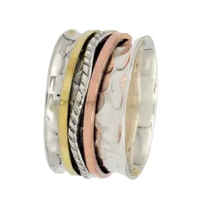 925 Sterling Silver Meditation Spinner Ring, Anxiety Ring For Men, Women & Girls, Worry, Thumb, Yoga Ring, handmade Ring, Christmas Gift (US Ring size 7)