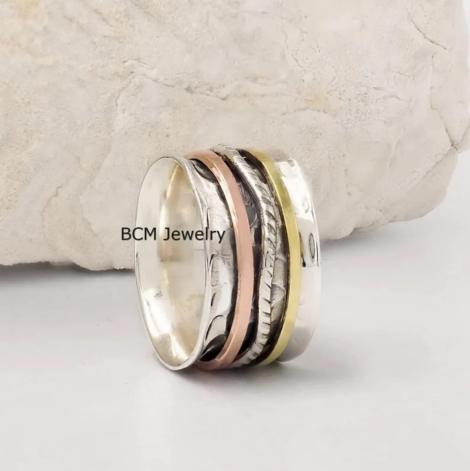 925 Sterling Silver Meditation Spinner Ring, Anxiety Ring For Men, Women & Girls, Worry, Thumb, Yoga Ring, handmade Ring, Christmas Gift (US Ring size 7)