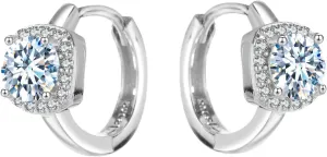 925 Sterling Silver Moissanite Hoop Earrings for Women, 1-2CT D Color VVS1 Moissanite Hoop Earrings, Perfect Jewelry Gifts