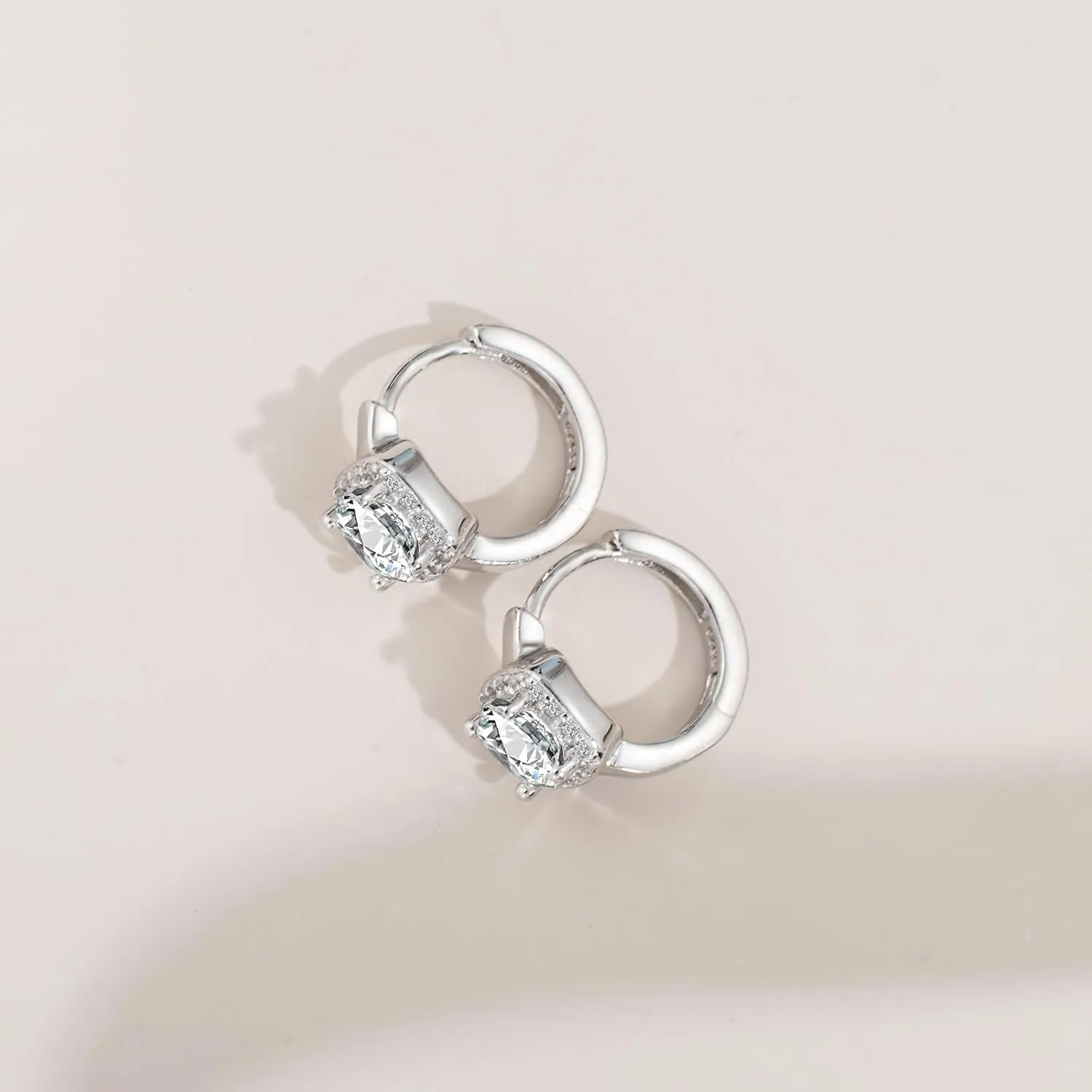 925 Sterling Silver Moissanite Hoop Earrings for Women, 1-2CT D Color VVS1 Moissanite Hoop Earrings, Perfect Jewelry Gifts