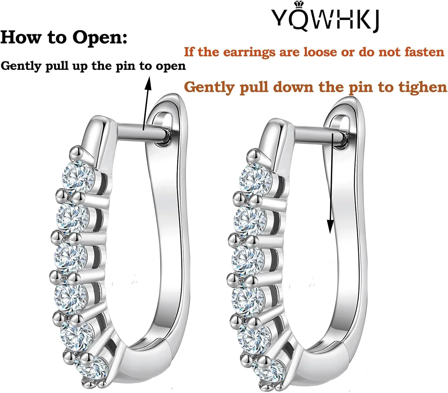 925 Sterling Silver Moissanite Hoop Earrings for Women, D Color Moissanite Hoop Earrings, Perfect Jewelry Gifts for Birthday Wedding Christmas