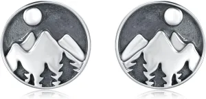 925 Sterling Silver Mountain Earrings Tree Sun Climbing Hiking Jewelry Gifts for Nature Lovers Skiers Hikers Campers Climbers
