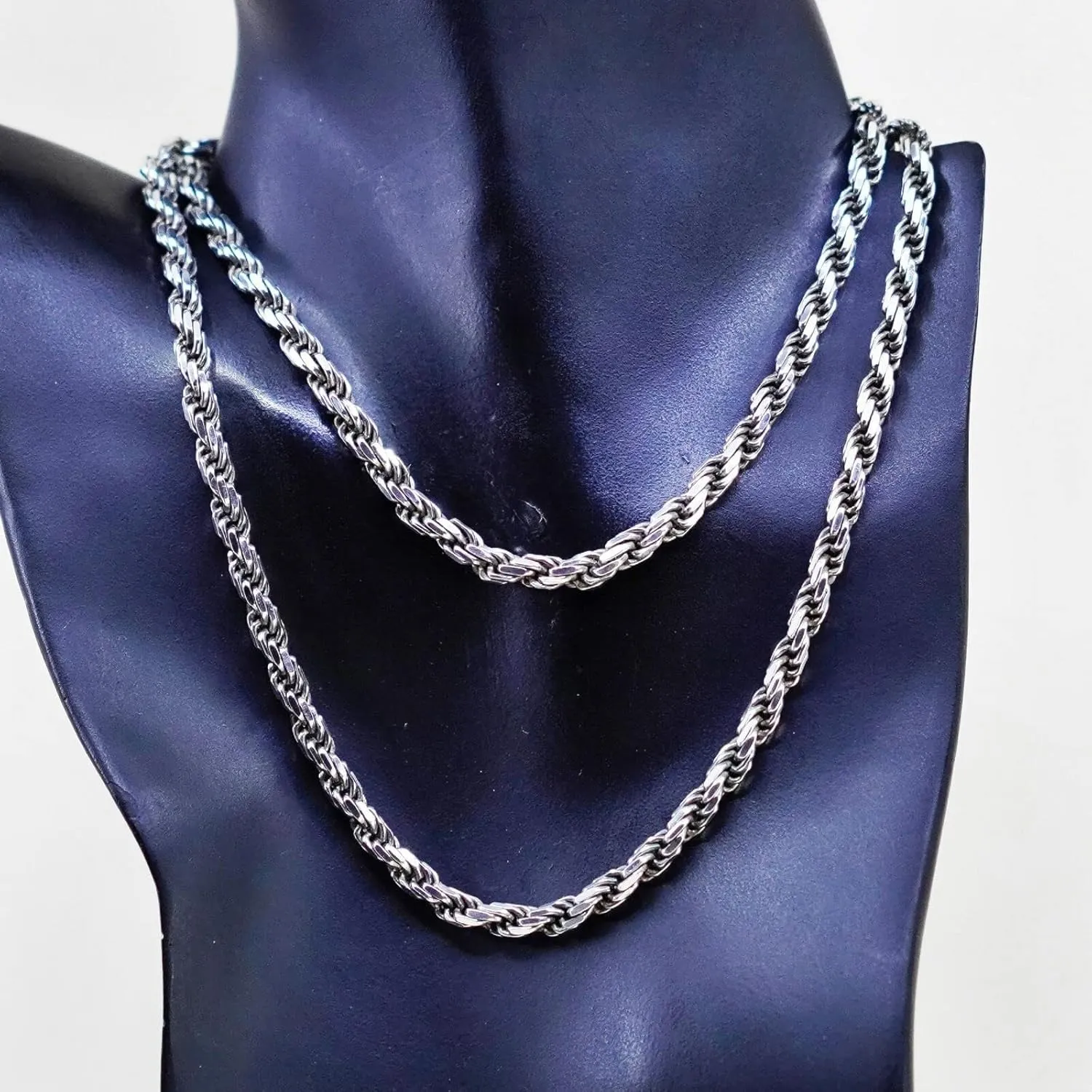 925 sterling silver necklace Diamond Cut Rope Chain Necklace, 5MM, 6MM, 7.5MM ,8.5MM- Mens Rope Chain, Sterling Silver Rope Chain Necklace For Men, Mens Rope Chain Bracelet,silver necklace made in italy