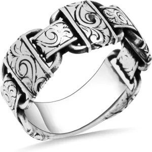 925 Sterling Silver Ring for Men, Engagement Ring, Handmade Wedding Ring, Hand Carved Men's Ring, Hand Engraved Silver Ring, Silver Wedding Band for Men, Vintage Promise Band, Men Wedding Bands, Gift for Him