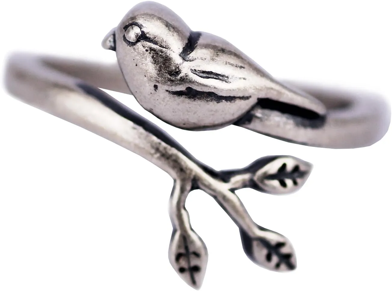 925 Sterling Silver Sparrow Bird Adjustable Ring for Womens, Oxidized Handmade Jewelry