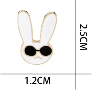 A Rabbit Wearing Sunglasses Brooch Lapel Pin Metal Enamel Delicate Brooch Pin Accessory for Backpack Clothes Hat Decoration Badges for Women Men Girls Kids Gift
