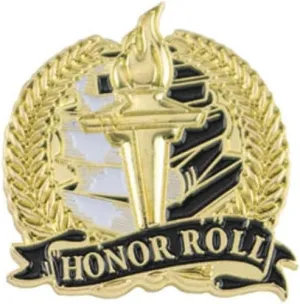 Academic Lapel Pins: Math, Science, Honor Roll  Bright Gold  Colored School Pins for All Students - Clutch Backs