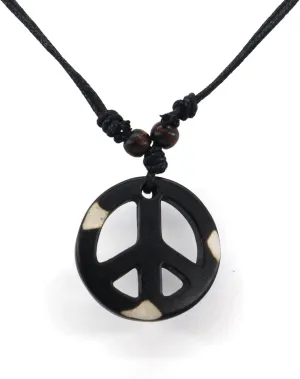 Adjustable Peace Sign Pendant Necklace for Mens,Hippie Accessories and Hippie Costume for 60s or 70s