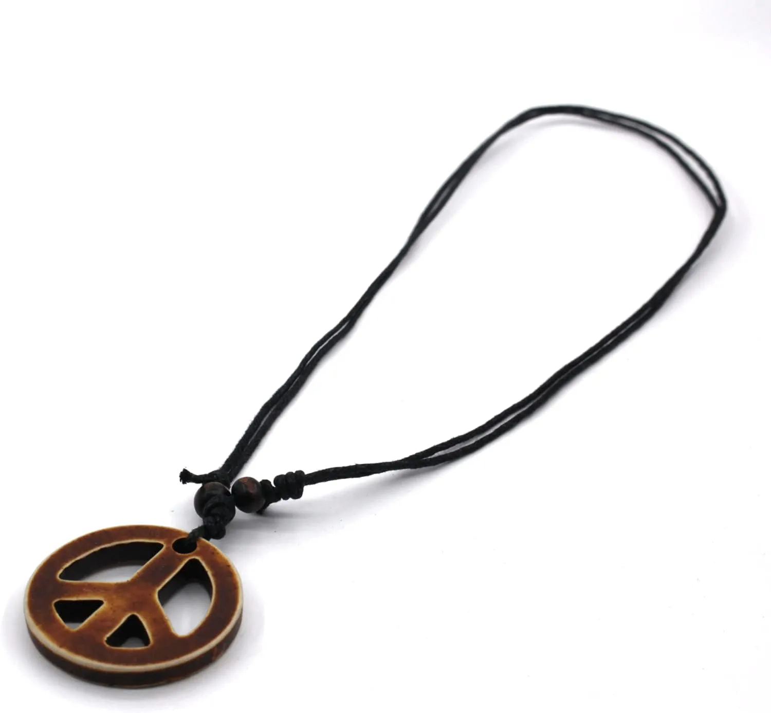 Adjustable Peace Sign Pendant Necklace for Mens,Hippie Accessories and Hippie Costume for 60s or 70s
