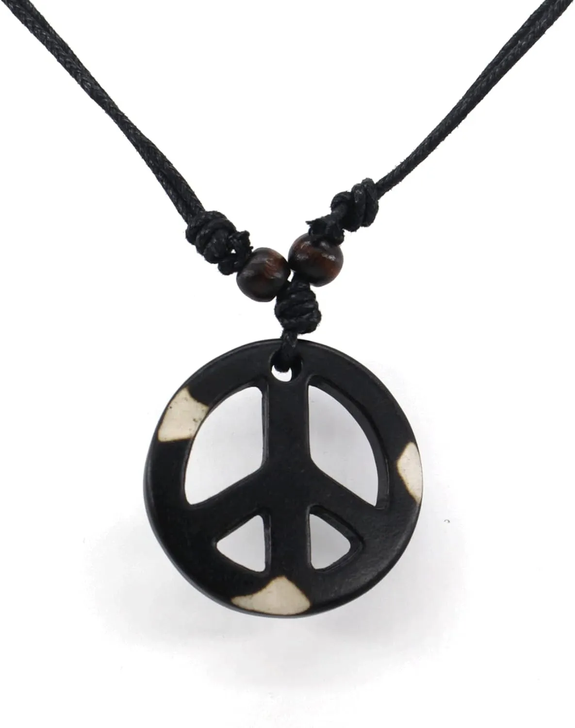 Adjustable Peace Sign Pendant Necklace for Mens,Hippie Accessories and Hippie Costume for 60s or 70s