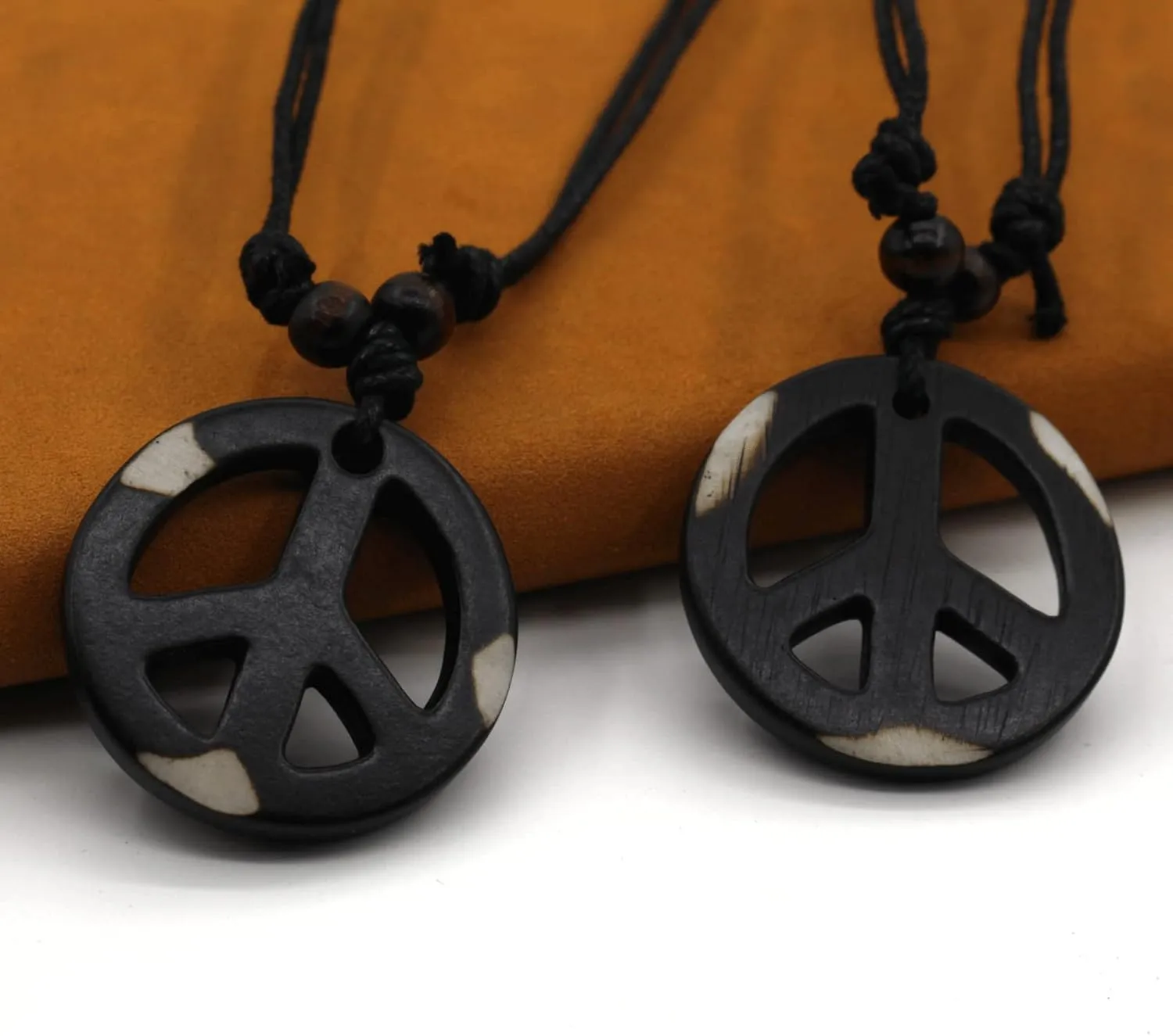 Adjustable Peace Sign Pendant Necklace for Mens,Hippie Accessories and Hippie Costume for 60s or 70s